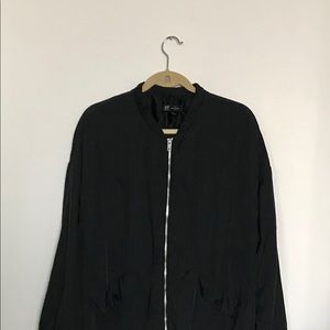 Satin-like Bomber Jacket